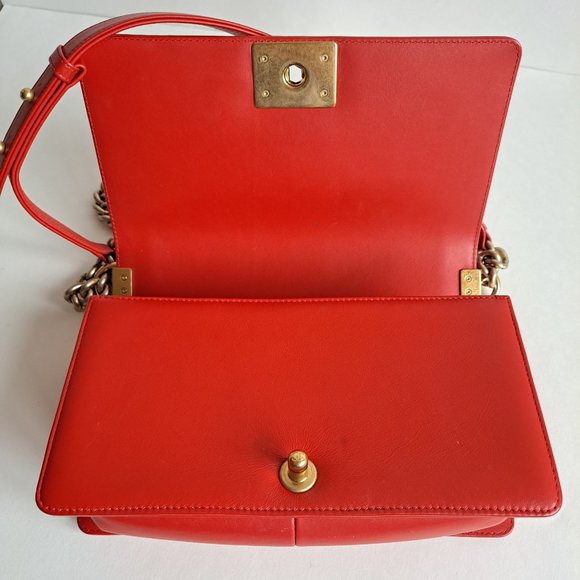 Chanel Red Python Medium Boy Flap Bag - Picture 10 of 16